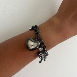 Graphite Heart Shaped Charm Quartz Watch